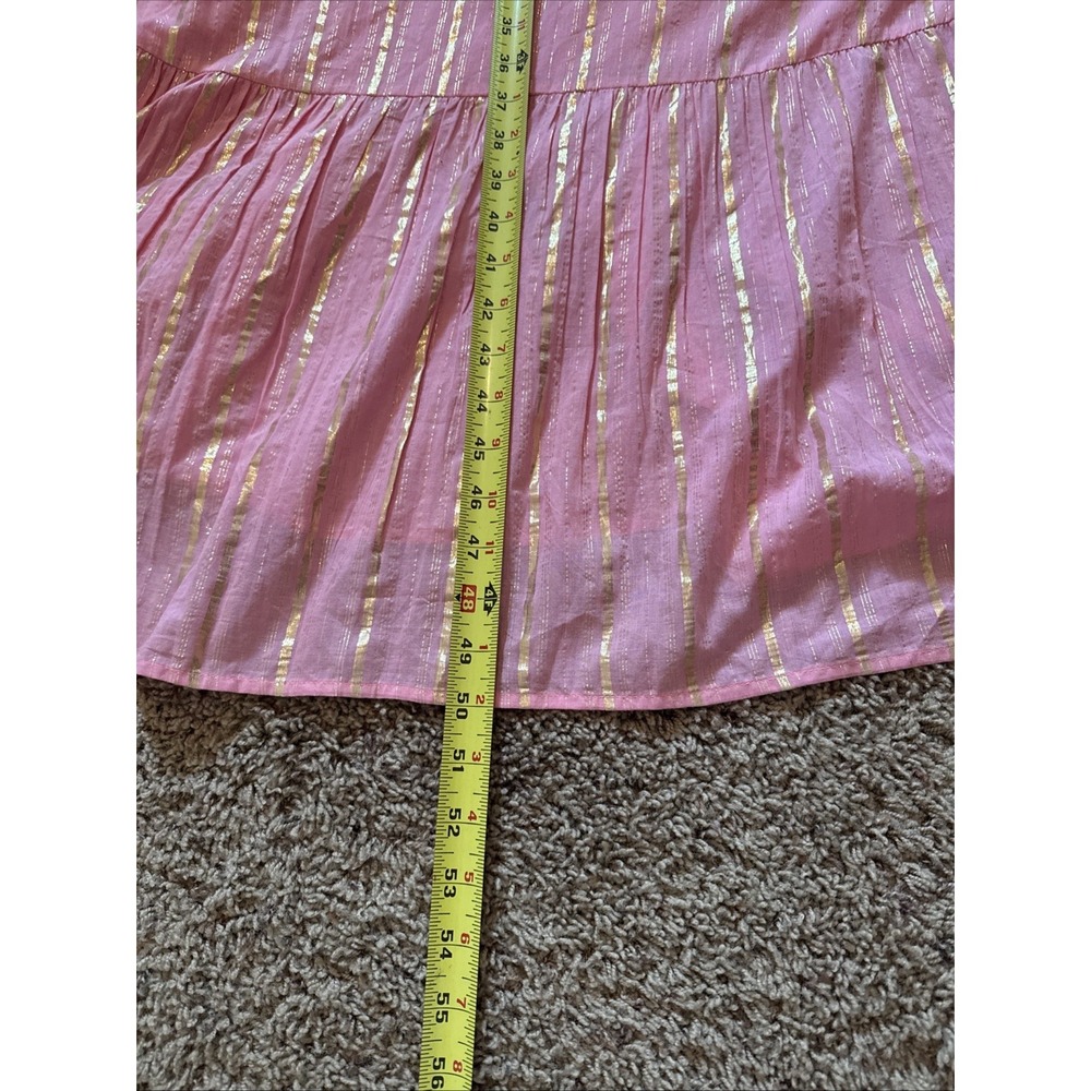 Holly Shae Design Catherine Pink & Gold Button Front Belted Dress L/XL NWT - Picture 7 of 7